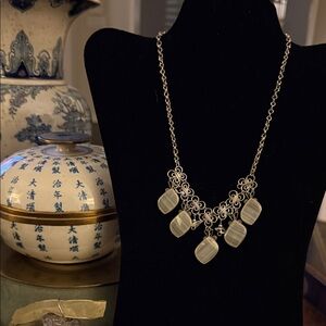 Elegant handmade alpaca Silver and quartz Necklace with White Accents